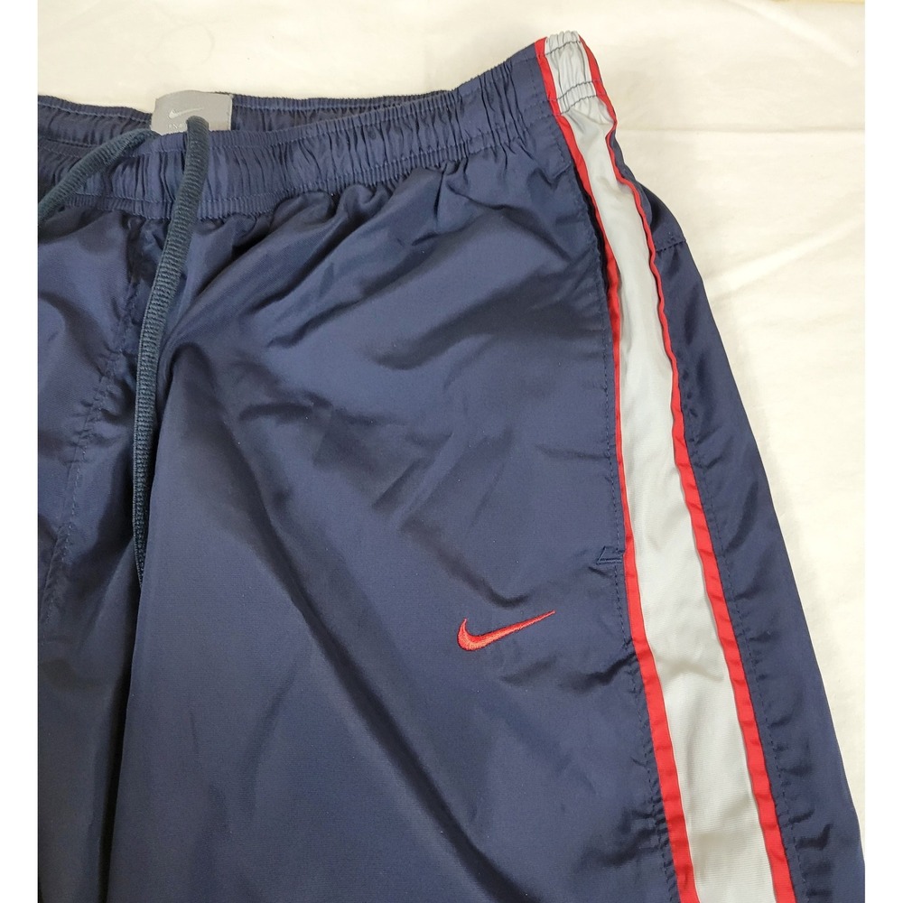 Nike Vintage Track Pants Navy Blue Red White Side Stripe Mens XL H30408PAS Lined - Picture 10 of 10